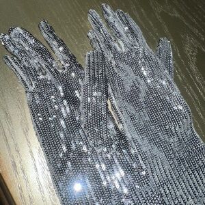 Maison Margiela Paris Silver Sequin Gloves- Sold out!